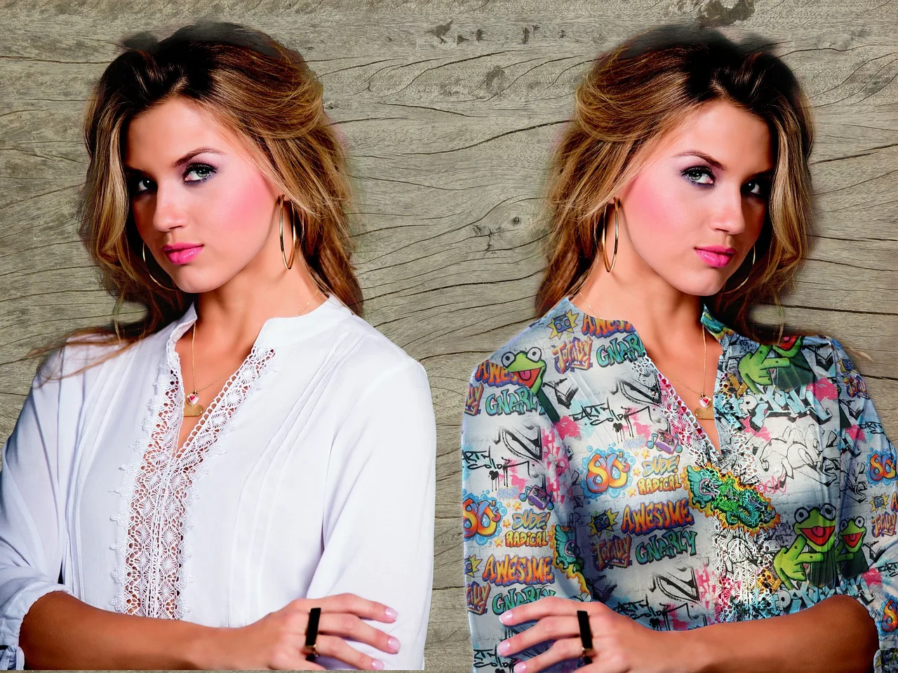 fashion, fancy, clothing, identical, female, blouse, hand, fashionable, elegant, finger, fingernails, modern, cutout, wood, beauty, shirt, woman, twins, blouse, blouse, twins, twins, twins, twins, twins. Why athlete lookalikes seem convincing at a distance